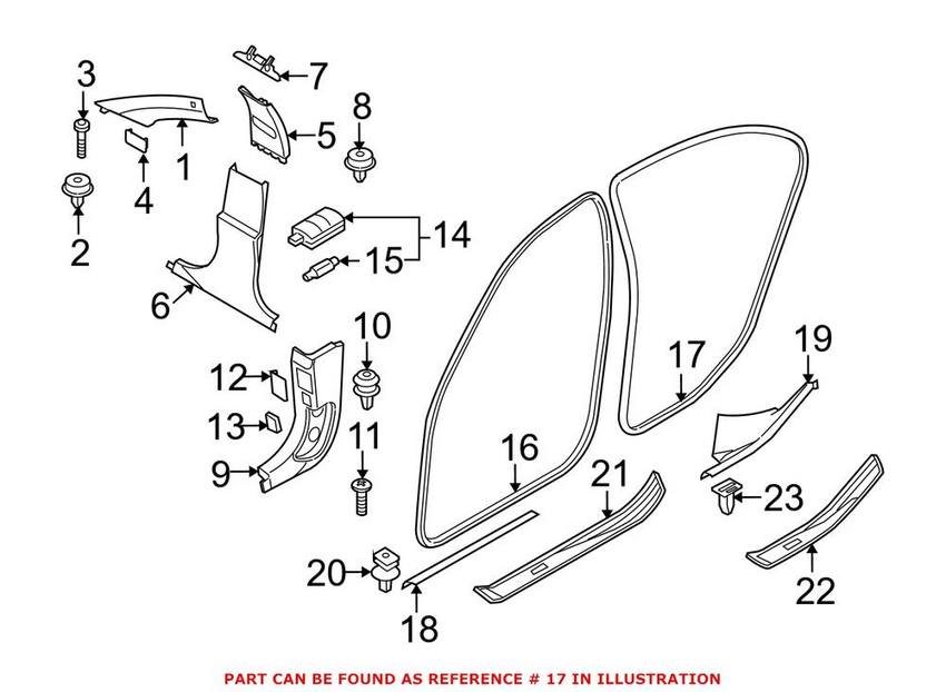 BMW Door Seal - Rear 51727122434